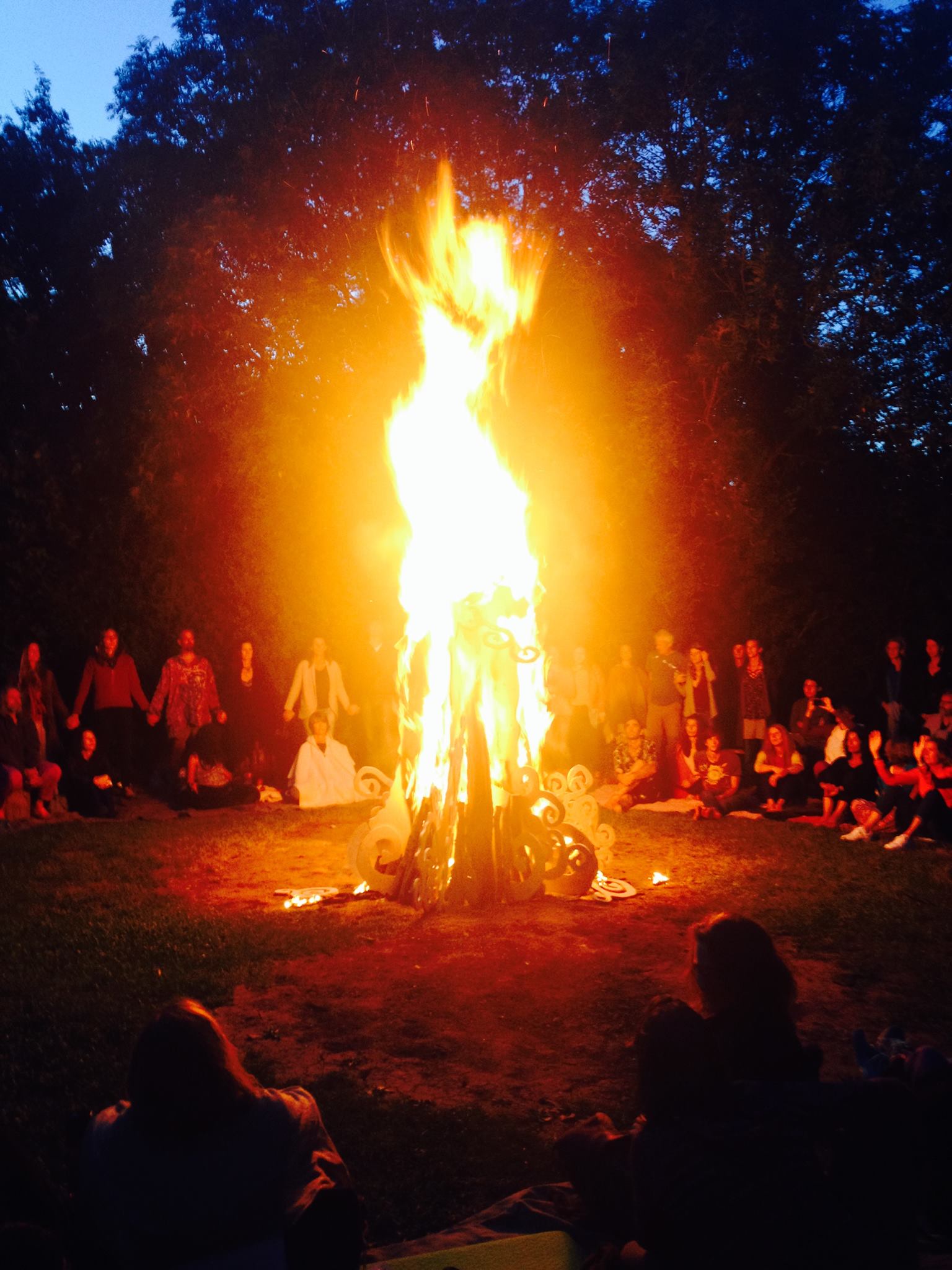 Feuerzeremonie am Abend
